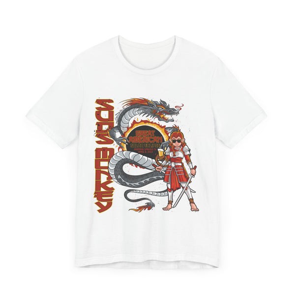 Solar Eclipse Dragon & Samurai T Shirt - Unisex Jersey Short Sleeve Tee