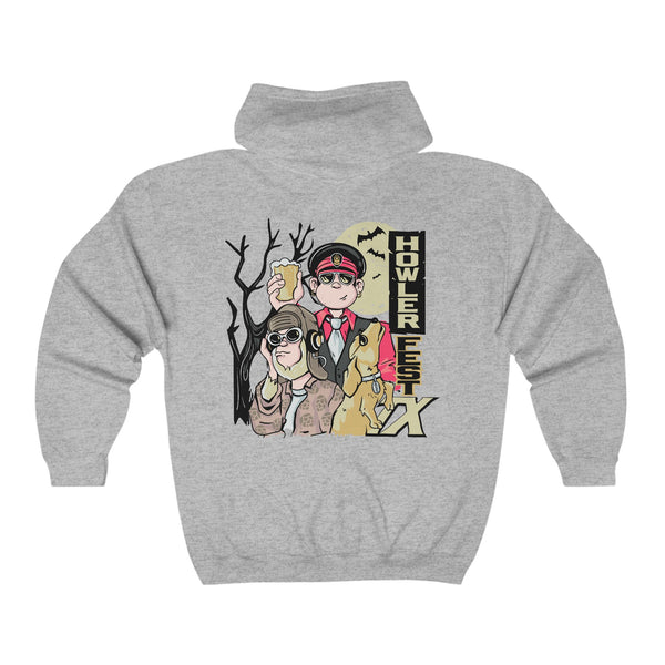 Howler Fest Unisex Heavy Blend™ Full Zip Hooded Sweatshirt - Cool Graphic Design for Animal Lovers